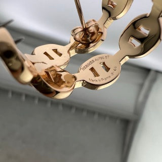 Hermès Chaine d’Ancre Pavé Sculptural Hoop Earrings