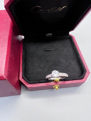 Cartier Valenne Solitaire Pavé Diamond Ring