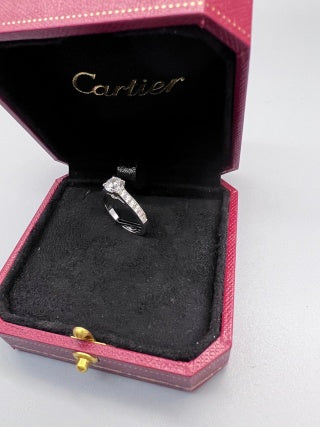 Cartier Valenne Solitaire Pavé Diamond Ring