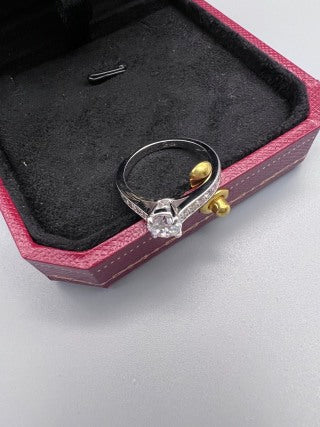 Cartier Valenne Solitaire Pavé Diamond Ring