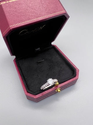 Cartier Valenne Solitaire Pavé Diamond Ring