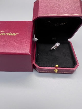 Cartier Valenne Solitaire Pavé Diamond Ring
