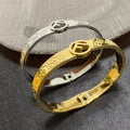 Fendi Orvella FF Engraved Logo Bangle Bracelet