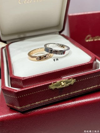 Cartier narrow-width ring with English lettering