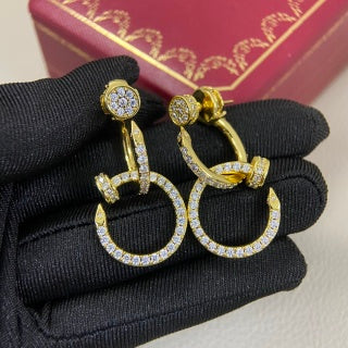 Cartier fully diamond-set Juste un Clou drop earrings