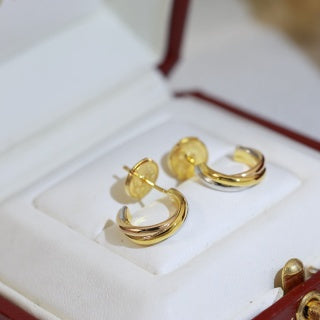 Cartier Elvara Trinity Curve Hoop Earrings