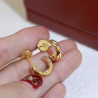 Cartier Elvara Trinity Curve Hoop Earrings