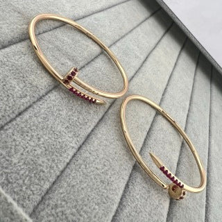 Cartier Juste un Clou bracelet with pink diamonds at the head and tip
