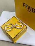 Fendi Solara FF Open Hoop Earrings