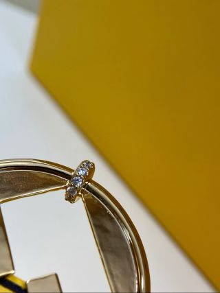 Fendi Solara FF Open Hoop Earrings