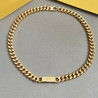 Fendi Varello FF Plate Link Necklace