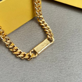 Fendi Varello FF Plate Link Necklace