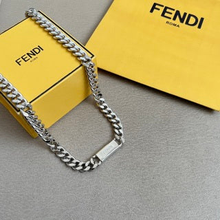 Fendi Varello FF Plate Link Necklace
