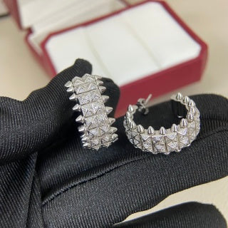 Cartier double-row pavé diamond stud earrings