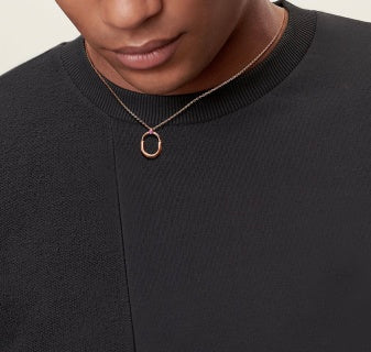 Tiffany Small Lock Necklace with a Single Pink Diamond