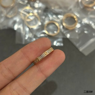 Cartier narrow-band ring with two rows of pavé diamonds