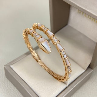 Bvlgari Geometric Crystal Open Cuff Bracelet – Elegant Luxury Jewelry