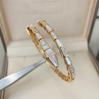 Bvlgari Geometric Crystal Open Cuff Bracelet – Elegant Luxury Jewelry