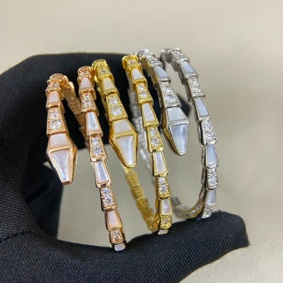 Bvlgari Geometric Crystal Open Cuff Bracelet – Elegant Luxury Jewelry