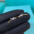 Tiffany Two-Tone Mini Twisted Rope Stud Earrings with Diamonds