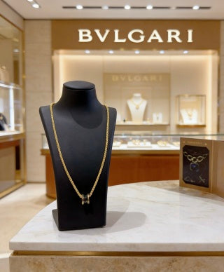 Bvlgari Black Accent Circle Pendant Necklace – Elegant Luxury Jewelry