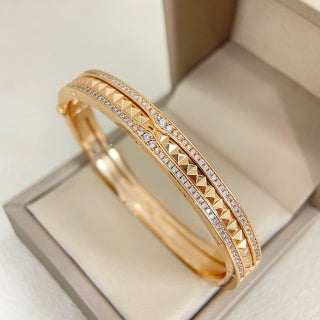 Bvlgari Geometric Wide Cuff Bracelet – Elegant Luxury Jewelry