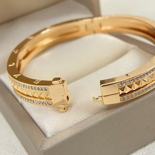 Bvlgari Geometric Wide Cuff Bracelet – Elegant Luxury Jewelry
