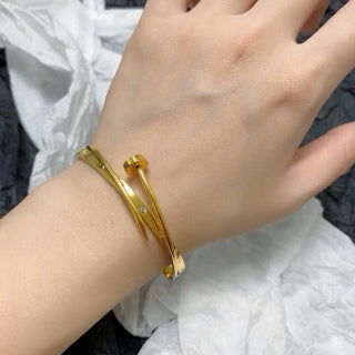 Cartier Valora Screw Detail Gold Cuff Bracelet