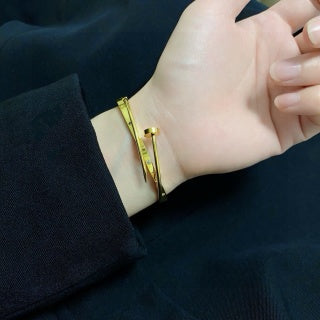 Cartier Valora Screw Detail Gold Cuff Bracelet