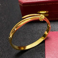 Cartier Valora Screw Detail Gold Cuff Bracelet