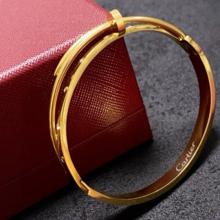 Cartier Valora Screw Detail Gold Cuff Bracelet
