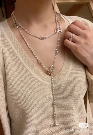Hermès Chaine d’Ancre Long Oval Link Necklace