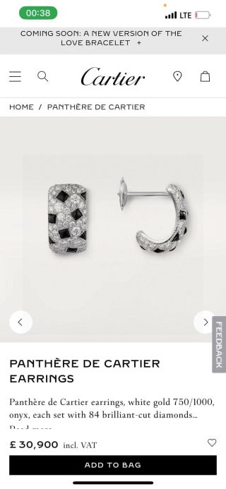 Cartier Panthère Stud Earrings