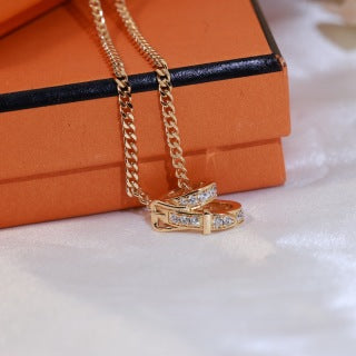 Hermès Kelly Mini Pavé Lock Pendant Necklace