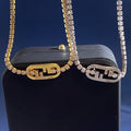 Fendi Celestine FF Pavé Link Necklace