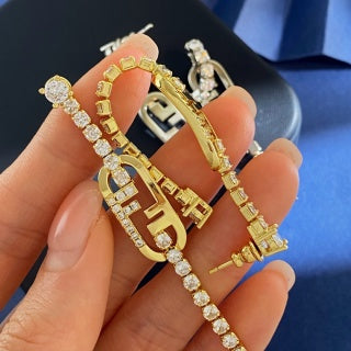 Fendi Lumiera FF Pavé Drop Earrings