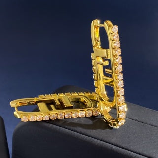 Fendi Celestia FF Pavé Drop Earrings