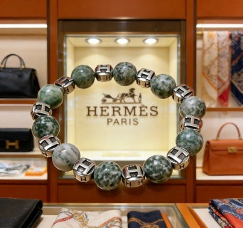 Hermès Aquarelle Gemstone H Bead Bracelet
