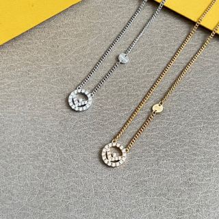 Fendi Elara FF Halo Pendant Necklace