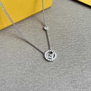 Fendi Elara FF Halo Pendant Necklace