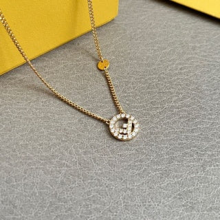Fendi Elara FF Halo Pendant Necklace