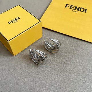 Fendi Serina Fluid Curve Stud Earrings