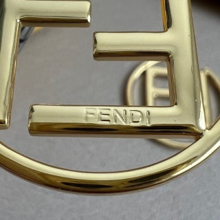 Fendi Orlina FF Circle Emblem Stud Earrings