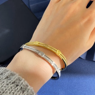 Fendi Arlina FF Crystal Line Cuff Bracelet