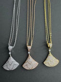 Bvlgari Crystal Fan Pendant Necklace – Elegant Luxury Jewelry