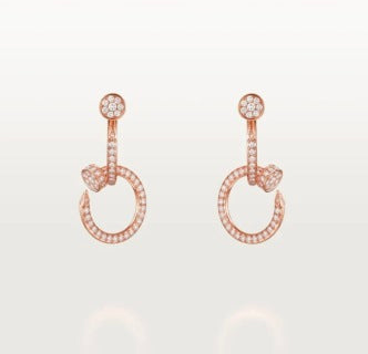Cartier Love Entrelacé Pavé Hoop Stud Earrings