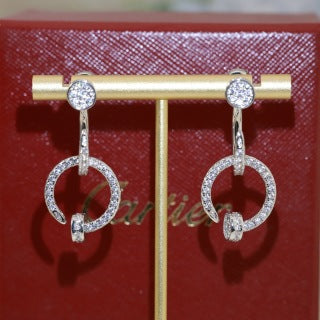 Cartier Love Entrelacé Pavé Hoop Stud Earrings