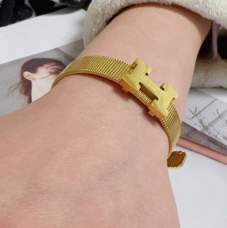 Hermès Clic H Mesh Chain Bracelet