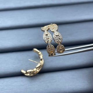 Hermès Chaine d’Ancre Pavé Hoop Earrings