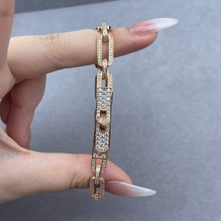 Hermès Éclat Pavé Chain Link Bracelet